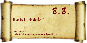 Budai Bekő névjegykártya